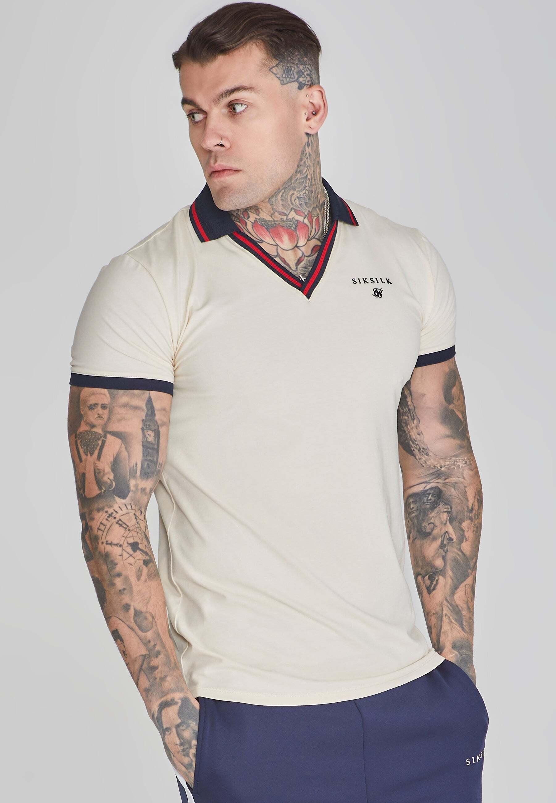 Sik Silk  Poloshirt Polo T-Shirt in Ecru 