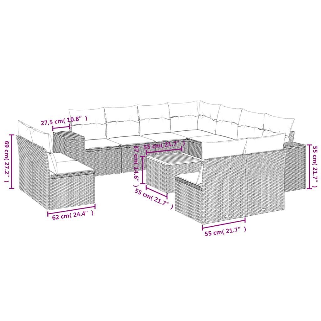 VidaXL Ensemble de canapés de jardin rotin synthétique  