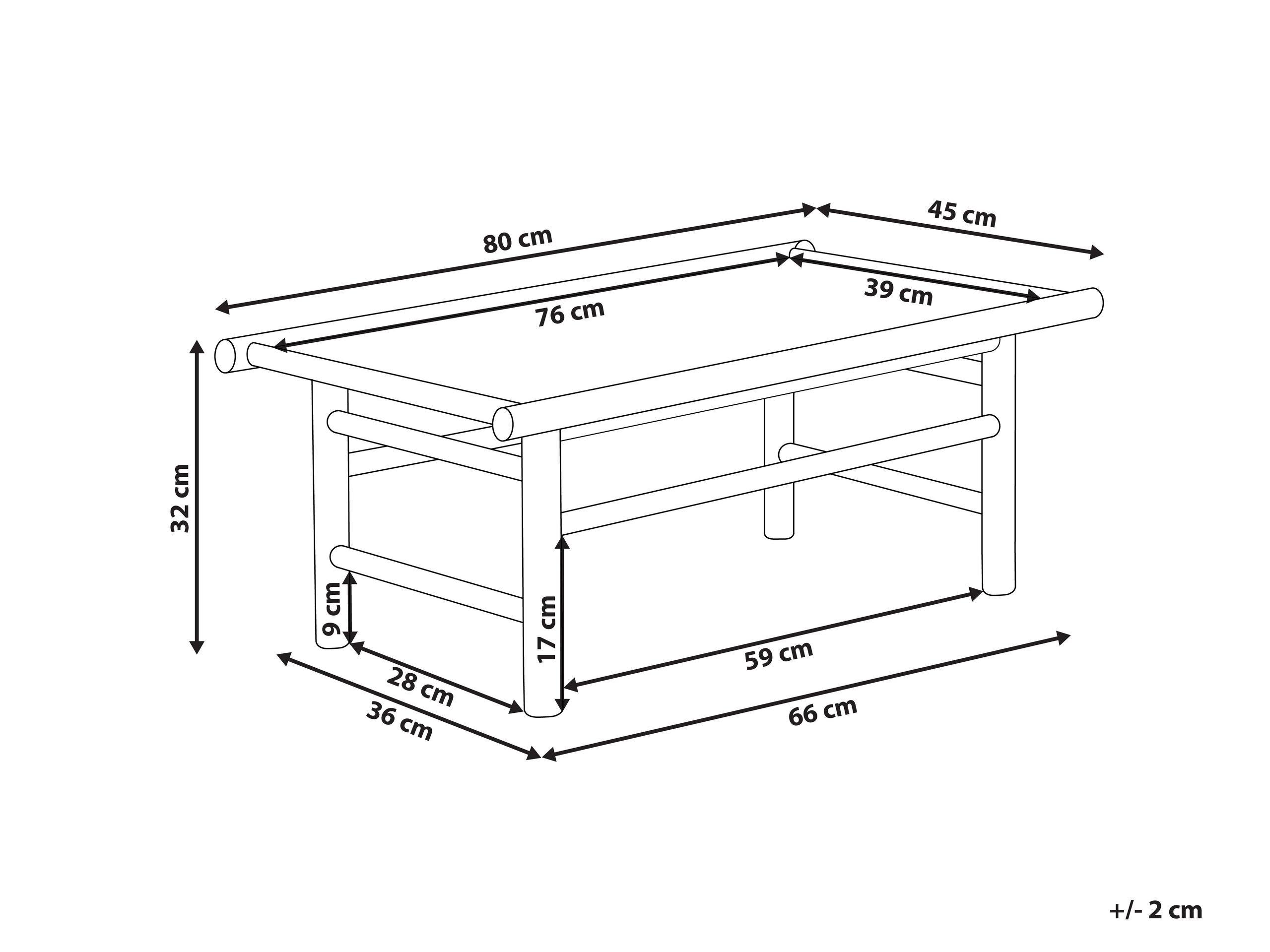 Beliani Table basse en Bambou Rustique TODI  