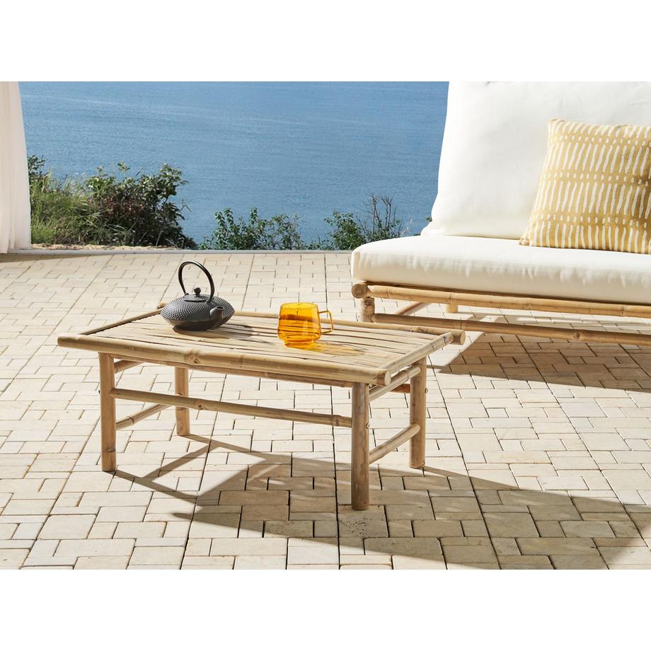 Beliani Outdoor Couchtisch aus Bambusholz Rustikal TODI  