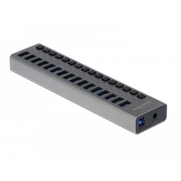 63739 hub & concentrateur USB 2.0 Type-B 5000 Mbit/s Gris