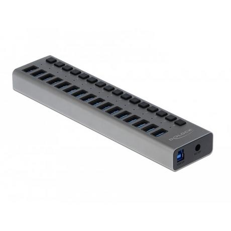DeLock  63739 Schnittstellen-Hub USB 2.0 Type-B 5000 Mbit/s Grau 