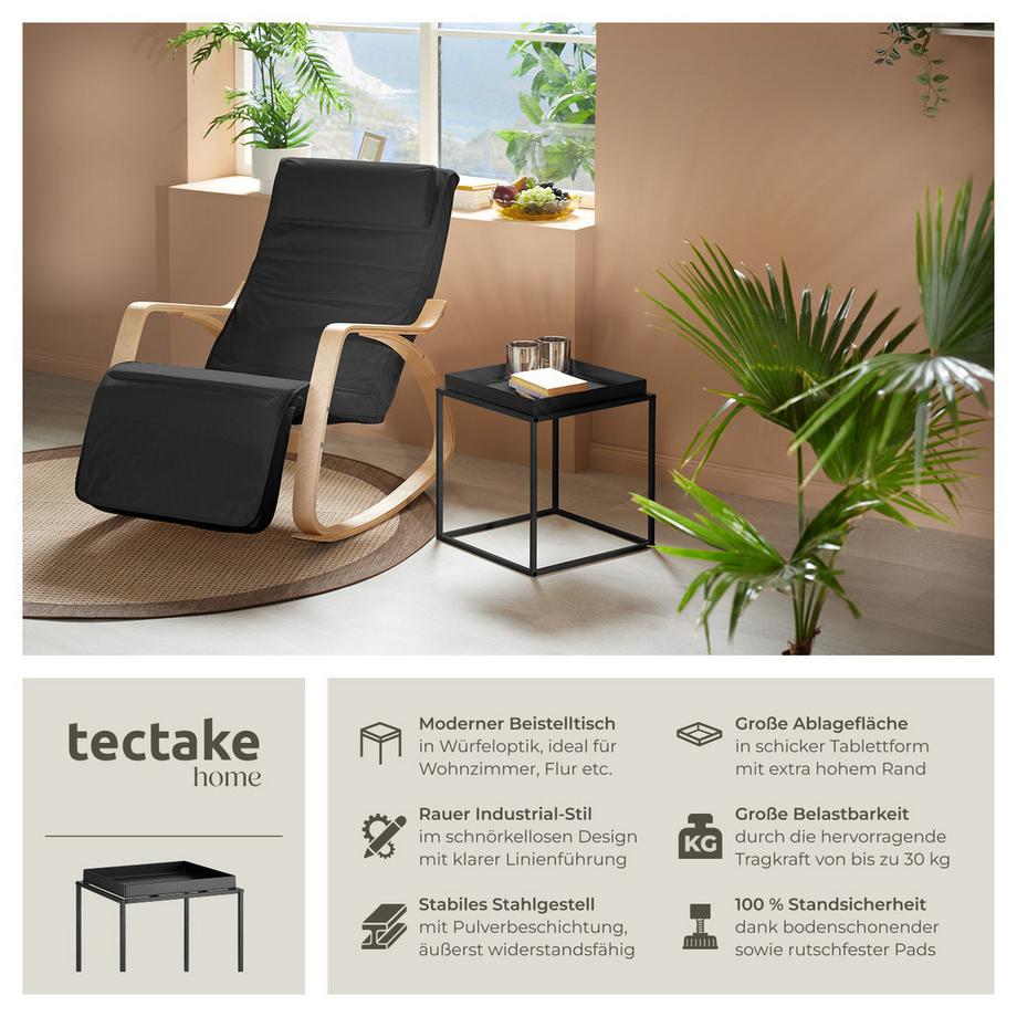 Tectake Table d'appoint CAMBRIDGE en acier  