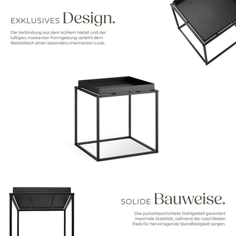 Tectake Table d'appoint CAMBRIDGE en acier  