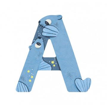 Holzbuchstabe A blau L'alphabet, Moulin Roty