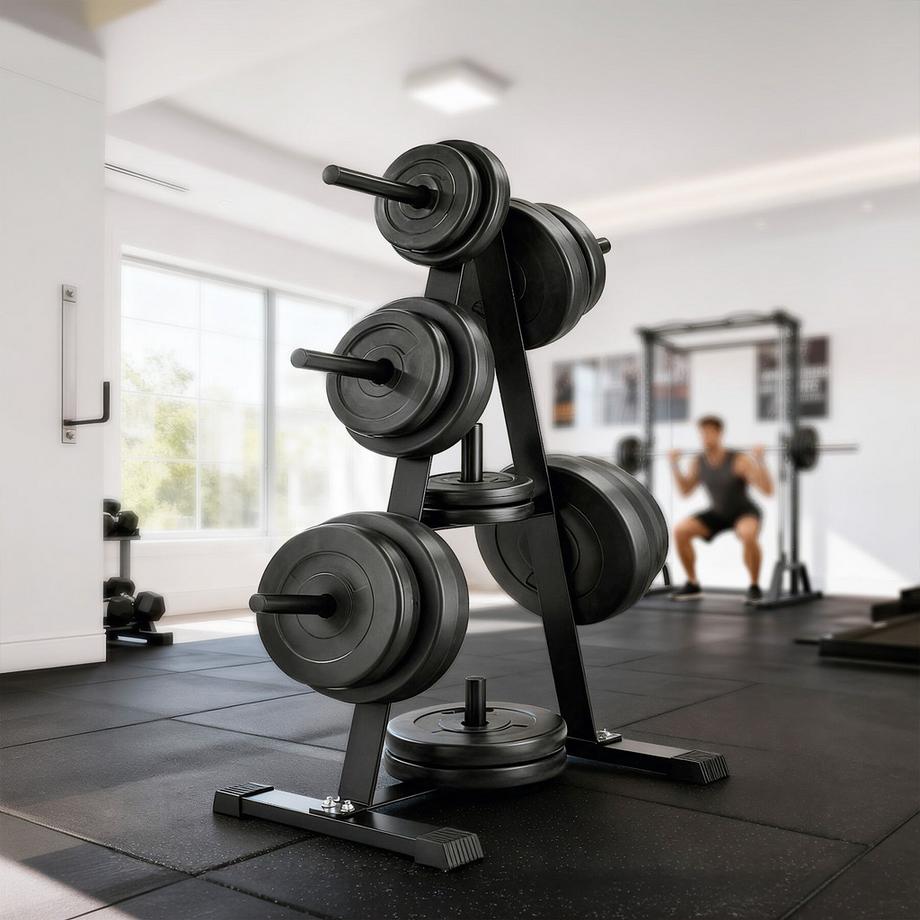 Tectake  Rastrelliera portadischi per manubri  con 7 supporti 