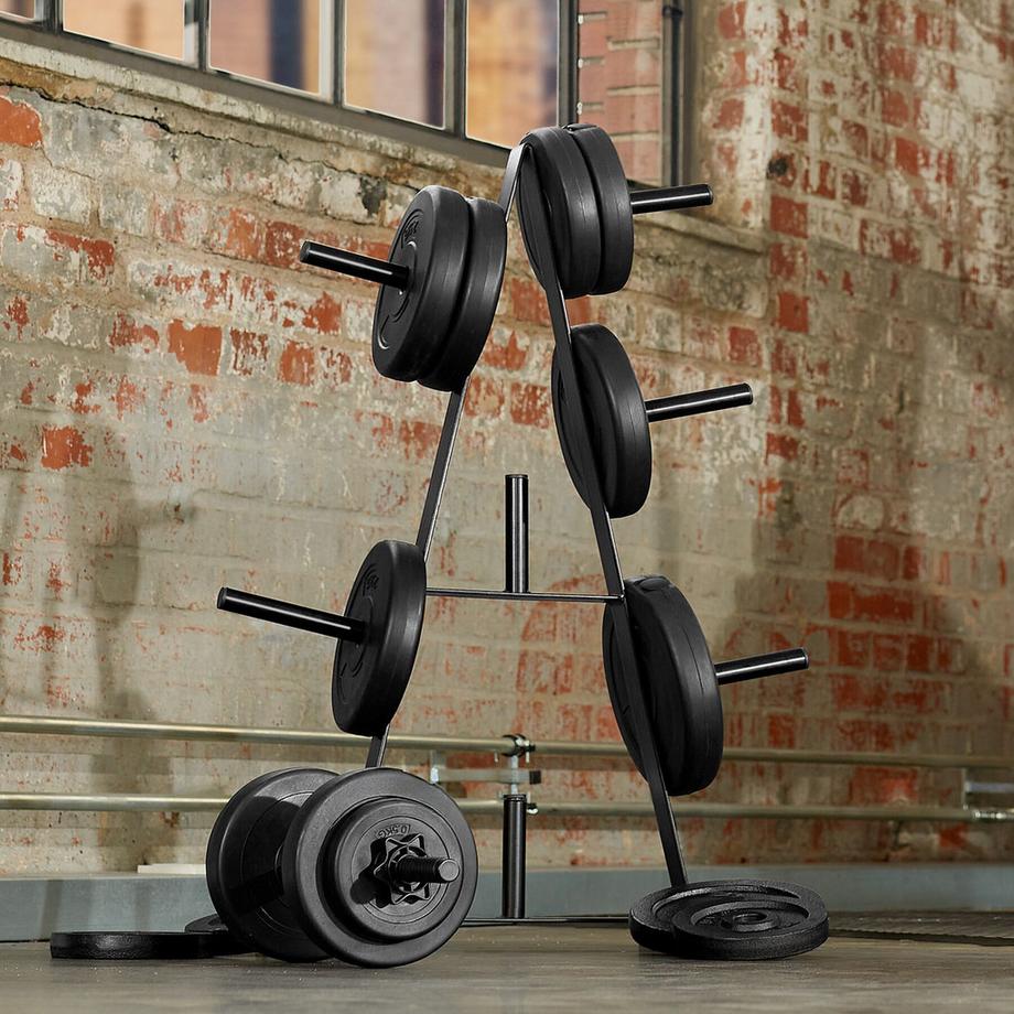 Tectake  Rastrelliera portadischi per manubri  con 7 supporti 
