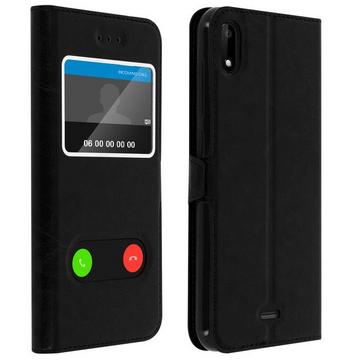 Doppelfenster Cover Wiko Y50 Schwarz