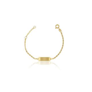 MUAU Schmuck  Bracelet d'identité coquille d'escargot or jaune 585, 1.7mm, 14cm 