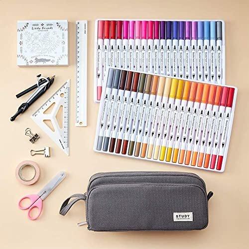 Only-bags.store  Federmäppchen mit 3 Fächer Große Kapazität Mäppchen Federtasche Stiftetasche Pencil Case 