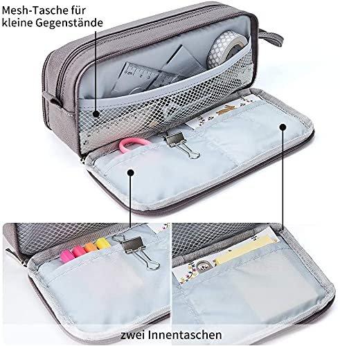 Only-bags.store  Federmäppchen mit 3 Fächer Große Kapazität Mäppchen Federtasche Stiftetasche Pencil Case 