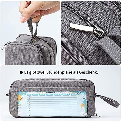 Only-bags.store  Federmäppchen mit 3 Fächer Große Kapazität Mäppchen Federtasche Stiftetasche Pencil Case 