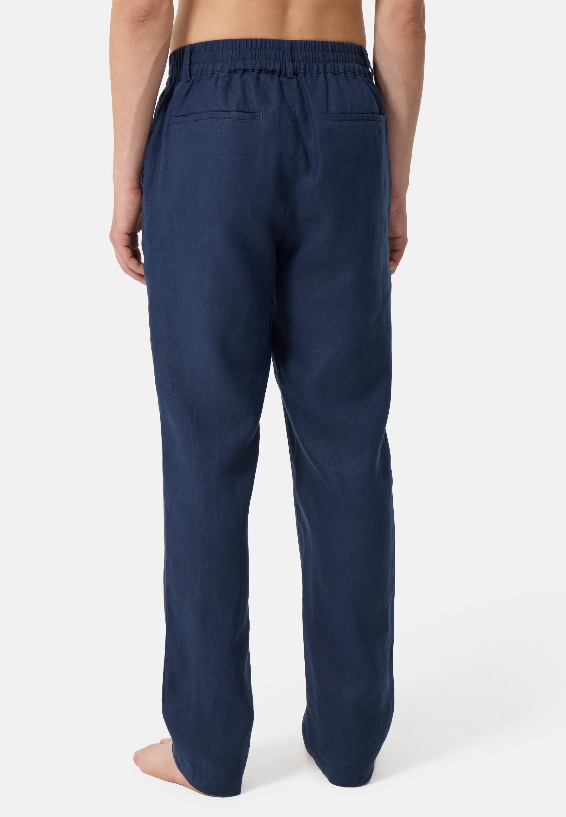 CASH-MERE.CH Pantalon Chino Long en Lin  