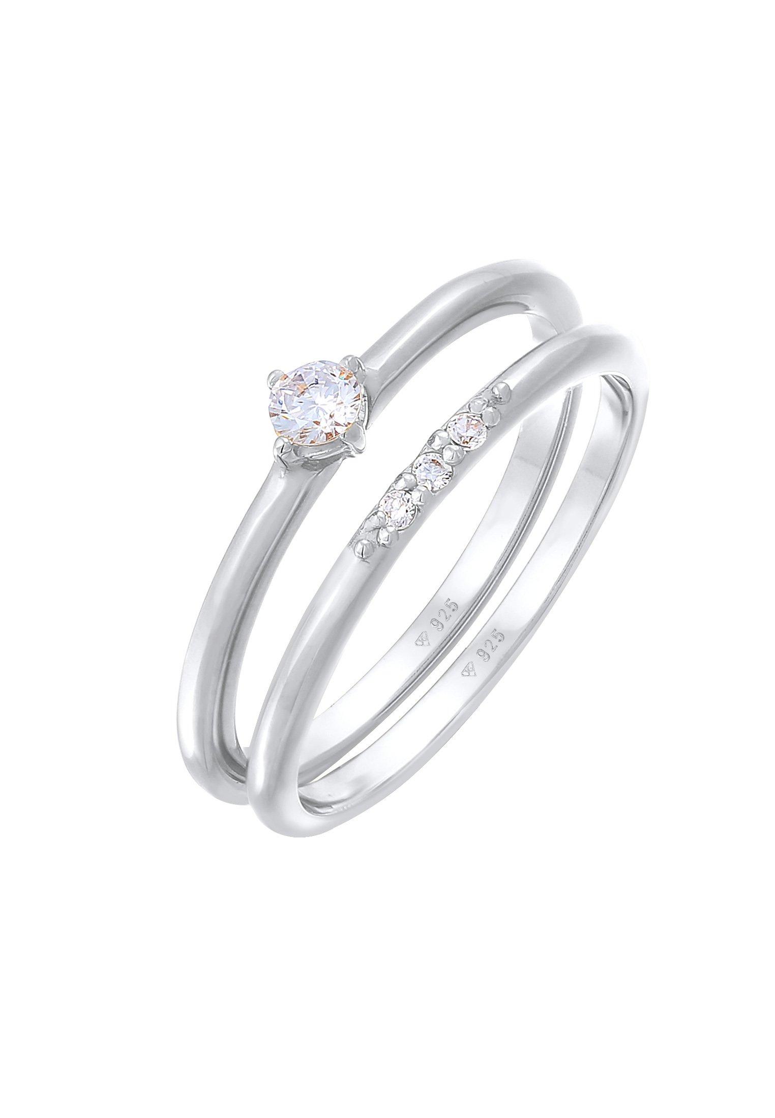 Elli  Ring Zirkonia Solitär Trend Set 925 Silber 