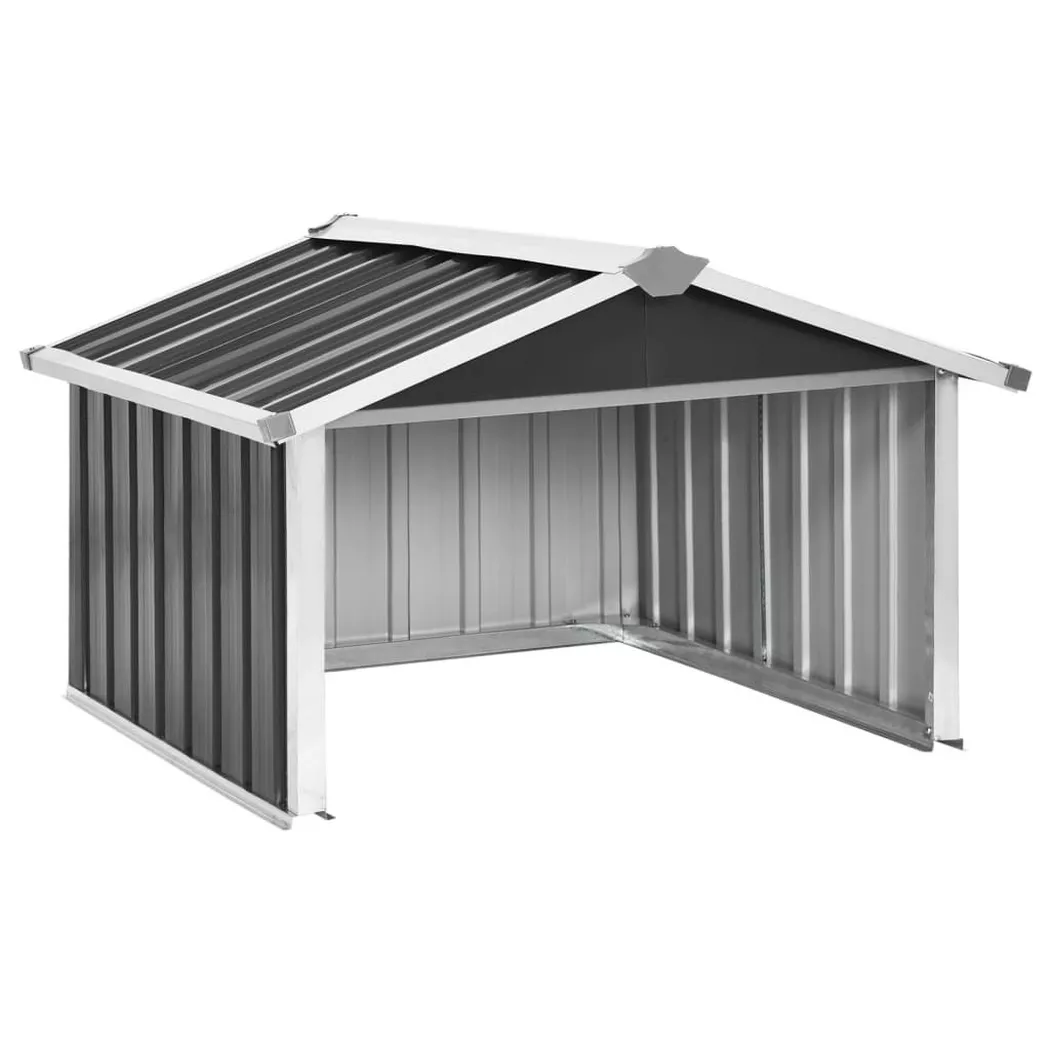 VidaXL - Rasenmäher garage stahl, One Size, Grau