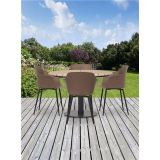 SCHOU Tavolo da giardino HECTOR rotondo Polywood Teak Ash Ø113CM  