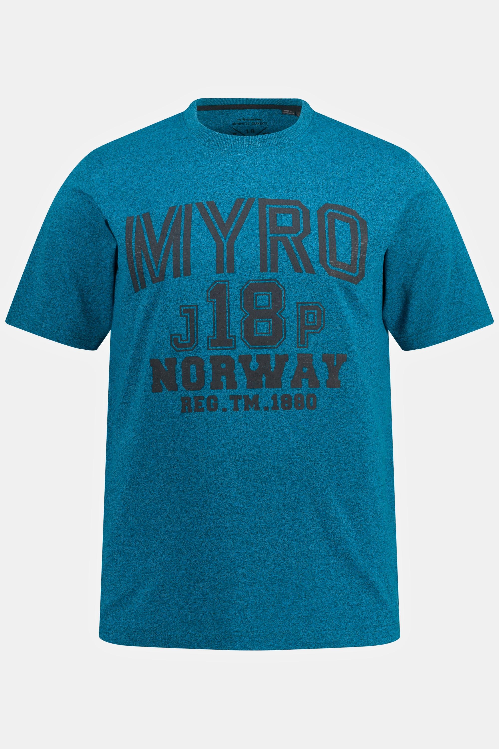 JP1880  T-shirt à manches courtes, jersey chiné et imprimé MYRO 