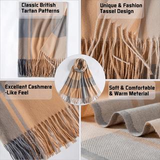 Only-bags.store Karierter Kaschmir-Look Oversized Schal  