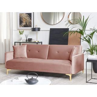 Beliani Schlafsofa aus Samtstoff Modern LUCAN  