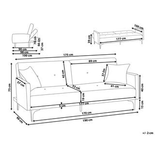 Beliani Schlafsofa aus Samtstoff Modern LUCAN  