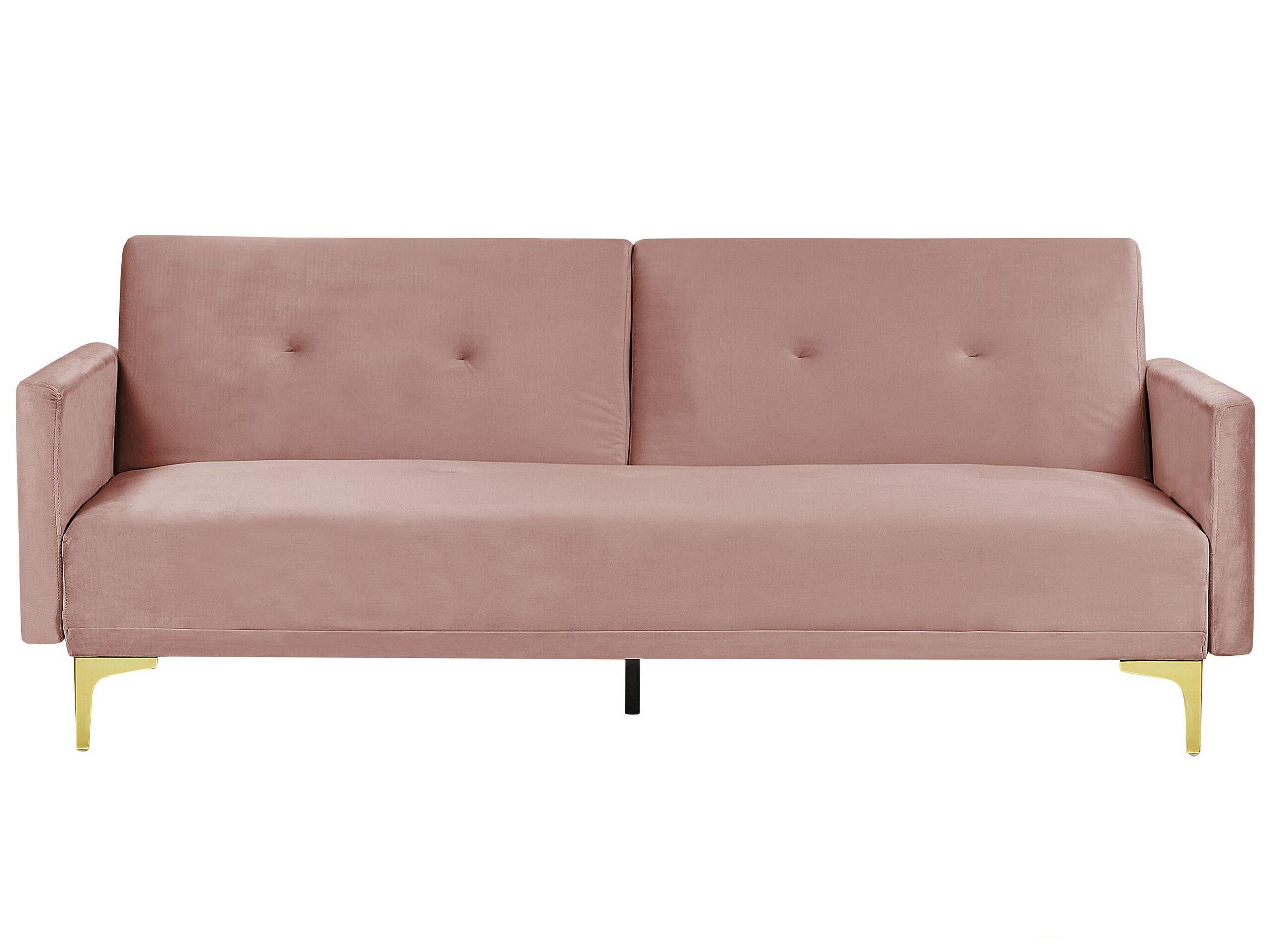 Beliani Schlafsofa aus Samtstoff Modern LUCAN  