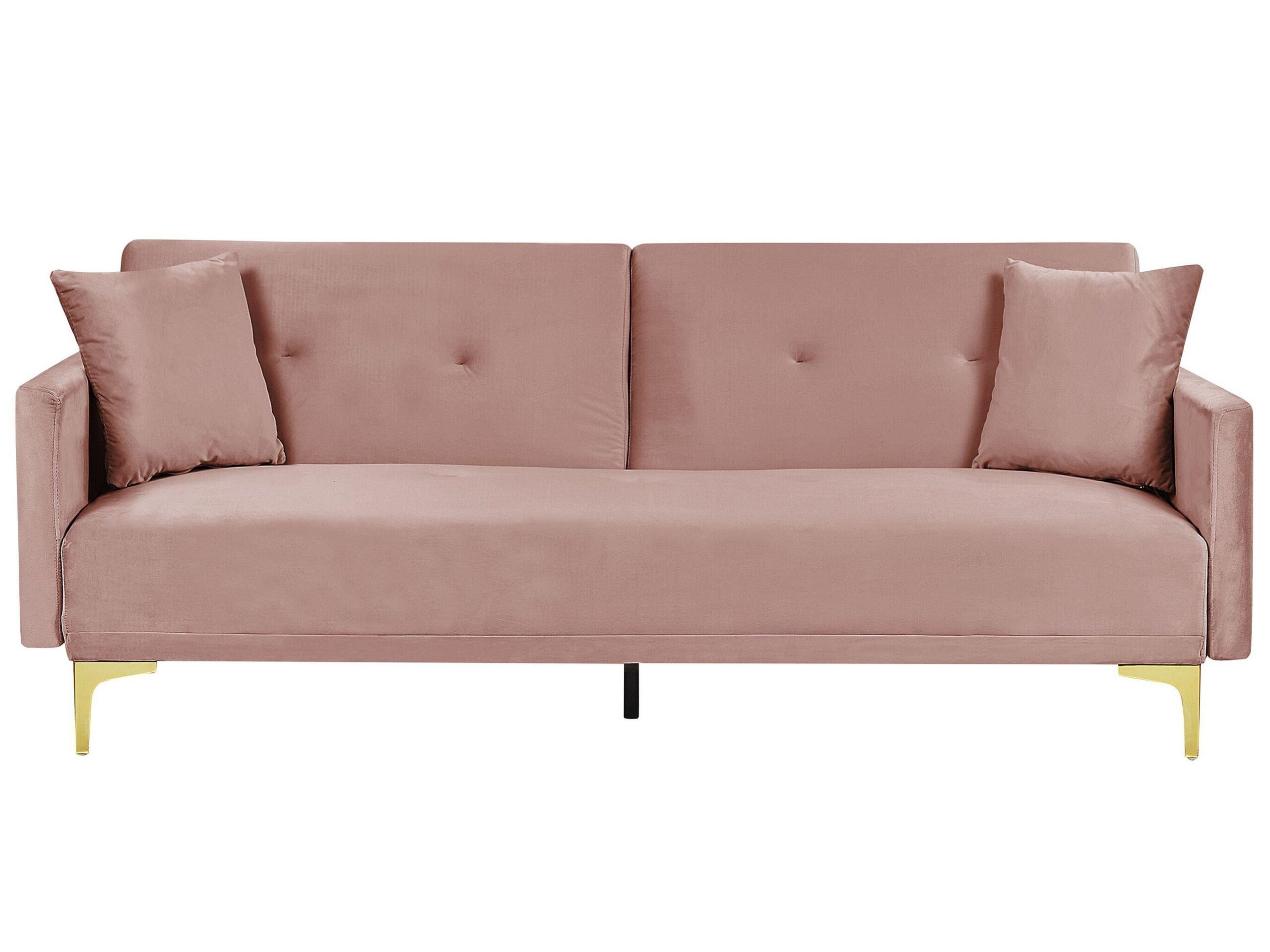 Beliani Schlafsofa aus Samtstoff Modern LUCAN  