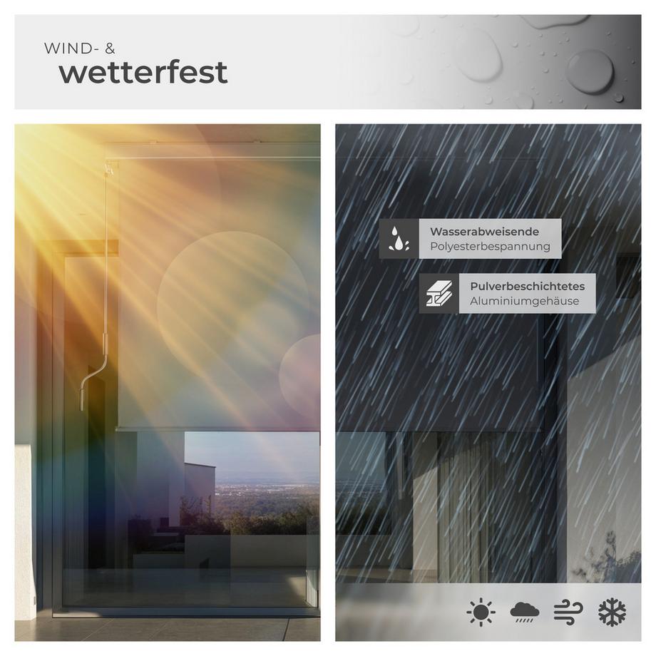 Tectake Senkrechtmarkise Eloise verschiedene Größen UV-beständig und wasserabweisend  