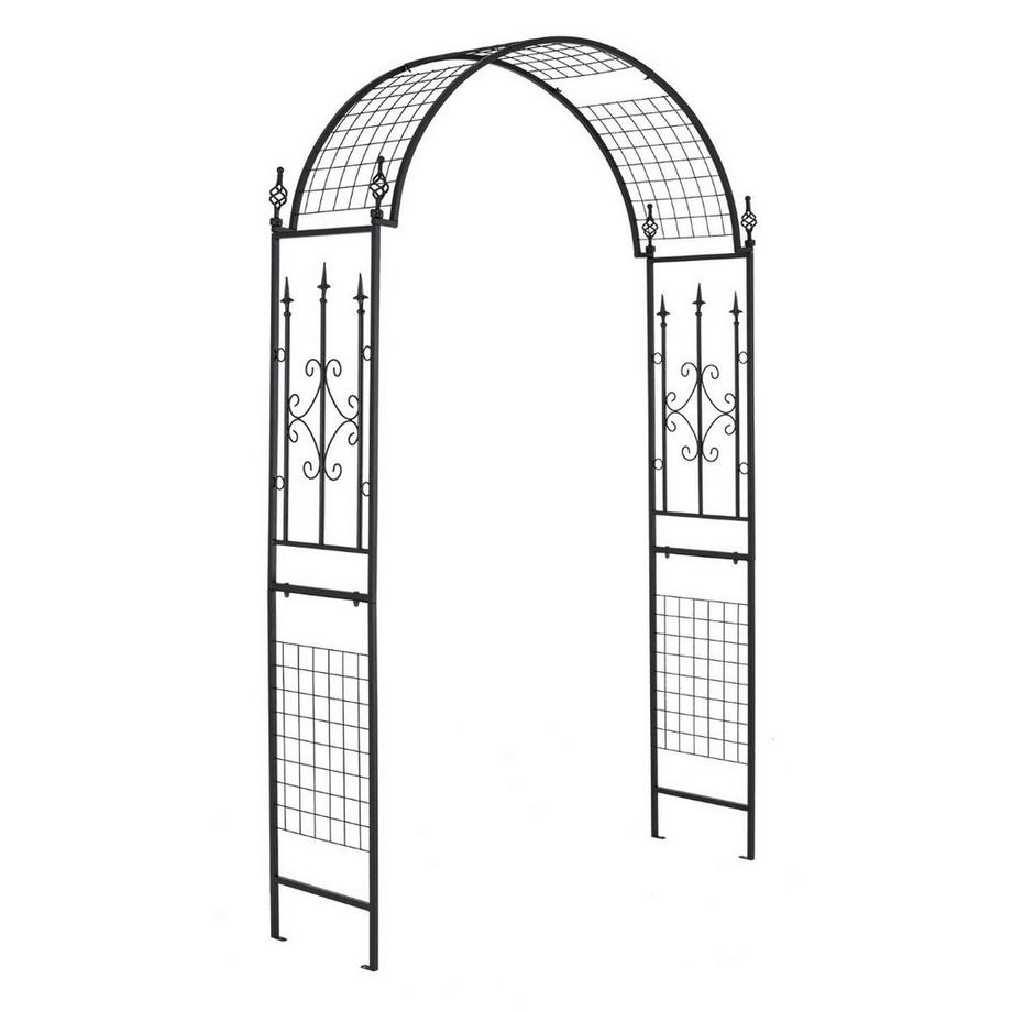 Northix Arche de jardin en métal pour plantes grimpantes, arche en treillis pour fête de mariage dans le jardin, 143 x 40 x 234 cm  