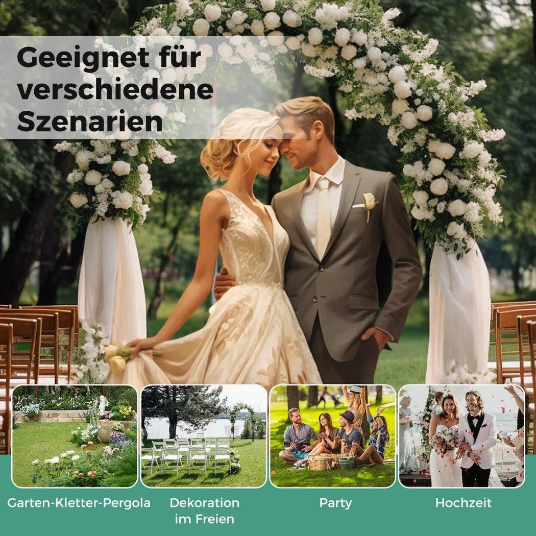 Northix - Rosenbogen Metall Gartenbogen für Kletterpflanzen Rankbogen für Hinterhof Hochzeit Party 143 x 40 x 234 cm, One Size