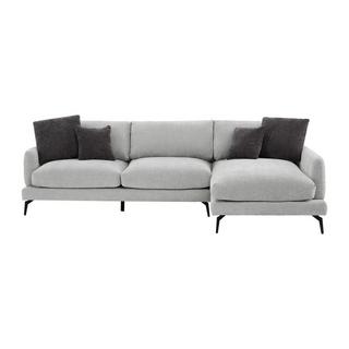 Vente-unique Ecksofa - Ecke rechts - Strukturstoff - Hellgrau - ROCALTA  