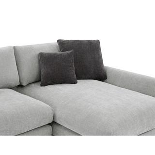 Vente-unique Ecksofa - Ecke rechts - Strukturstoff - Hellgrau - ROCALTA  