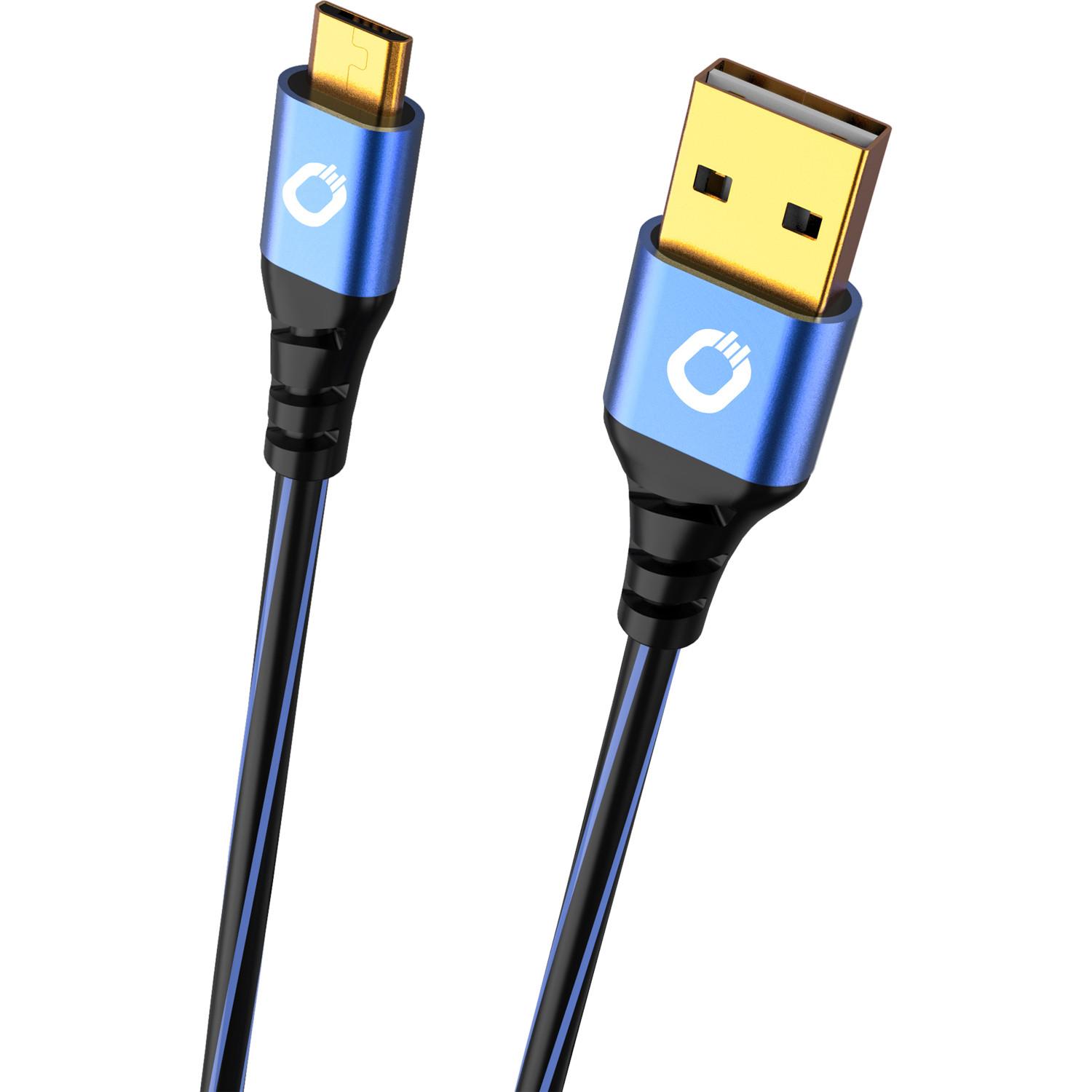 Oehlbach  Cavo USB USB 2.0 Spina USB-A, Spina USB-Micro-B 5.00 m Blu contatti connettore dorati 