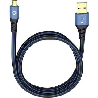 Oehlbach  Cavo USB USB 2.0 Spina USB-A, Spina USB-Micro-B 5.00 m Blu contatti connettore dorati 