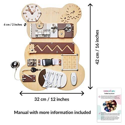 Activity-board  Tableau d'activités pour les tout-petits | Grande planche de bois avec des activités passionnantes et amusantes | Éducatif et interactif | Jouet de voyage | Planche Baby Busy à partir de 1 ou 2 ans 