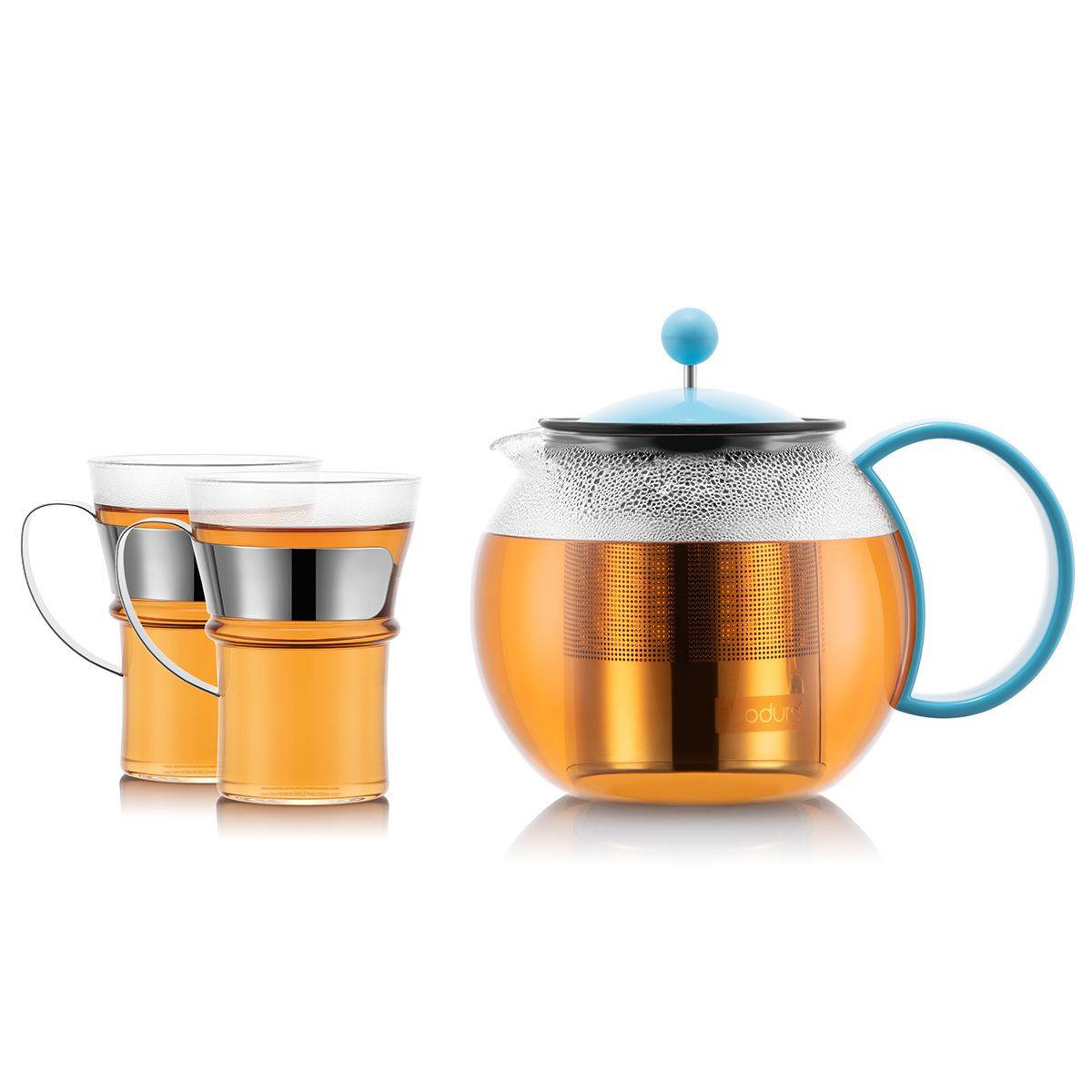 bodum Bodum ASSAM Teekocher 1 l Blau, Edelstahl, Transparent  