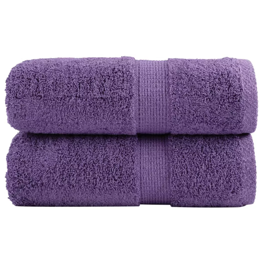 VidaXL - Serviette d'invité coton, 30 x 50 cm, Lilas Foncé