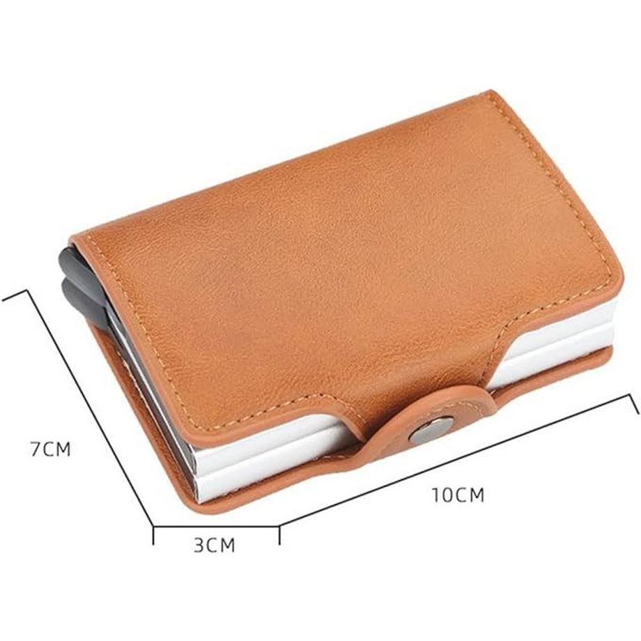 Only-bags.store Porte-cartes automatique avec blocage RFID et double compartiment, format slim pop-up  