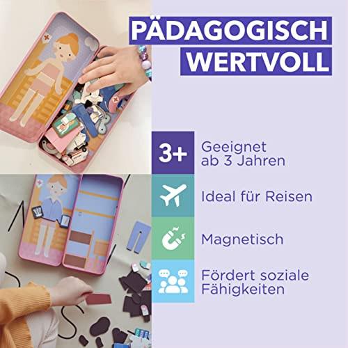 Activity-board  – Magnetspiel Box Dress Up – Krankenschwester zum Ankleiden I Fördert Motorik + Fantasie I Ideal für Zuhause und als Reisespiel für Kinder I Magnet Spielzeug Kinder I Spielzeug ab 3 Jahre 