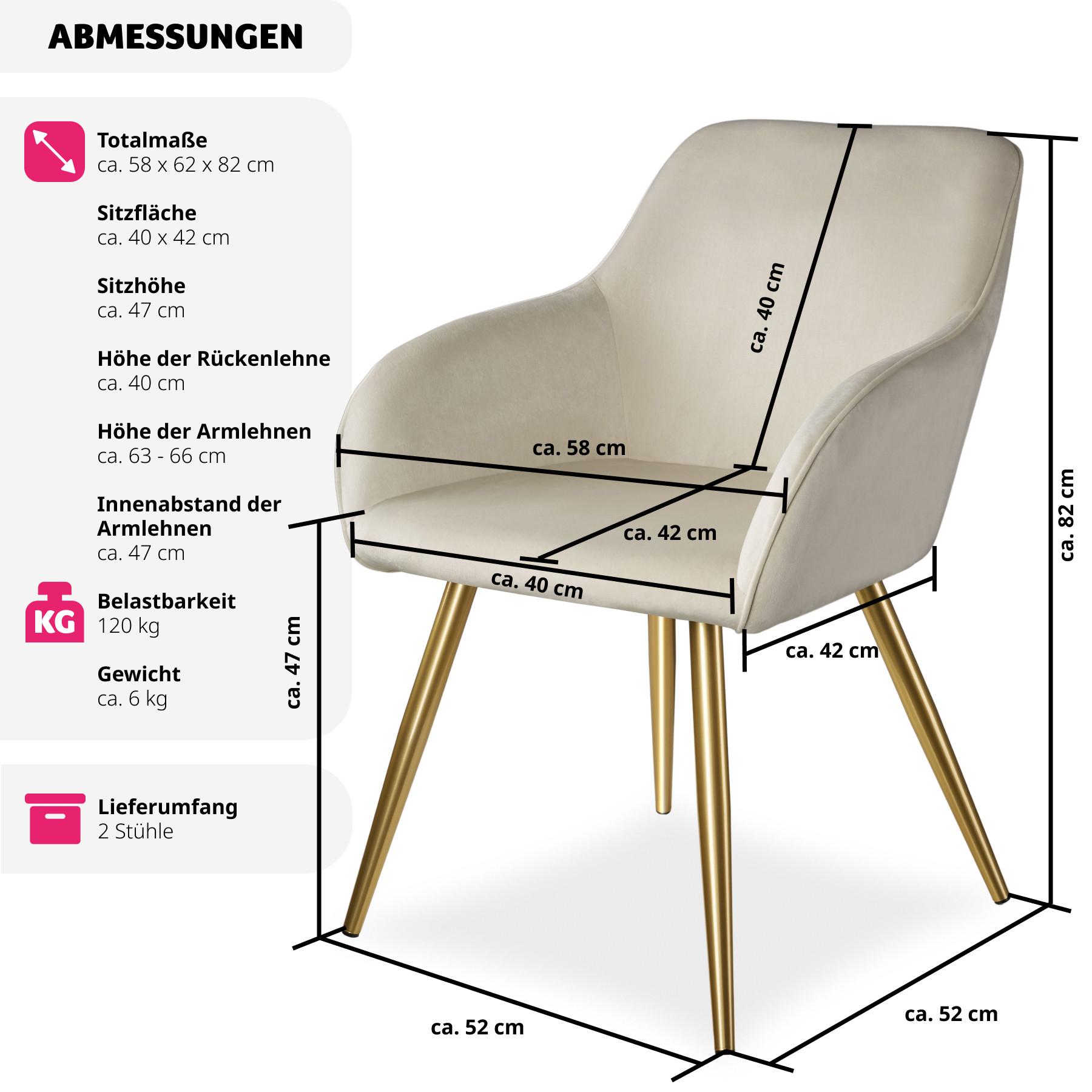 Tectake Sedia Marilyn effetto velluto oro  