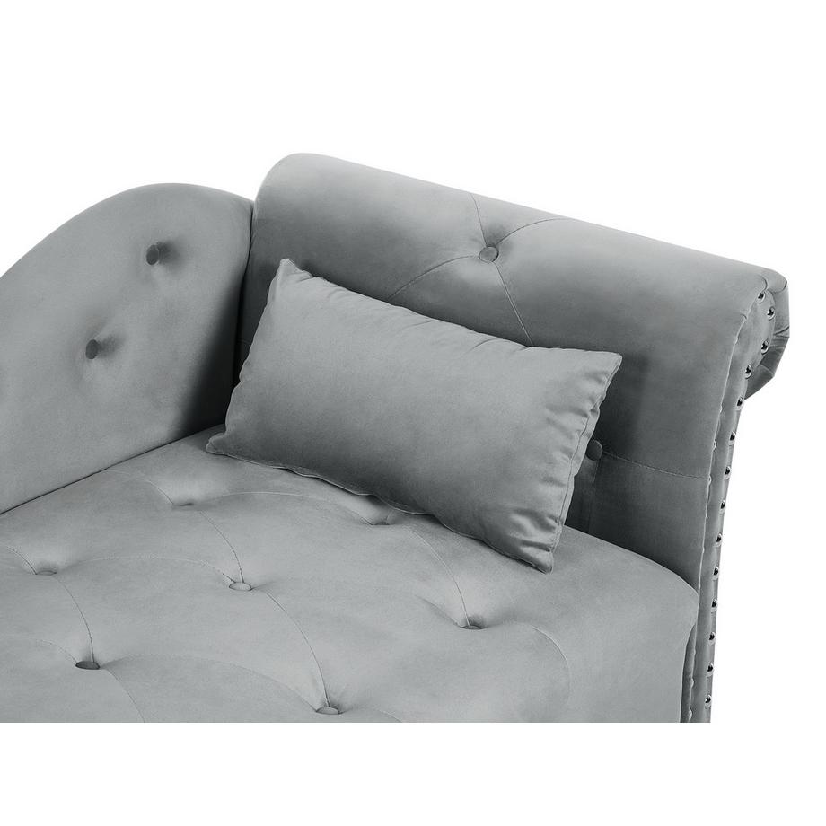 Beliani Rechtsseitige Chaiselounge aus Samtstoff Klassisch IVRY  