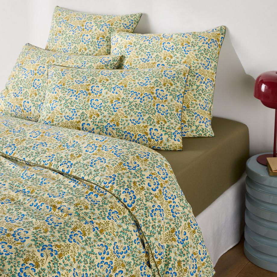 Duvetbezug HANOI aus gewaschener Baumwolle mit Blumenprint