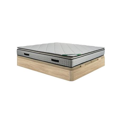 Vente-unique Ensemble 180 x 200 cm sommier coffre naturel clair + matelas mousse et coutil bambou ép.23cm - ADANA de NATUREA  