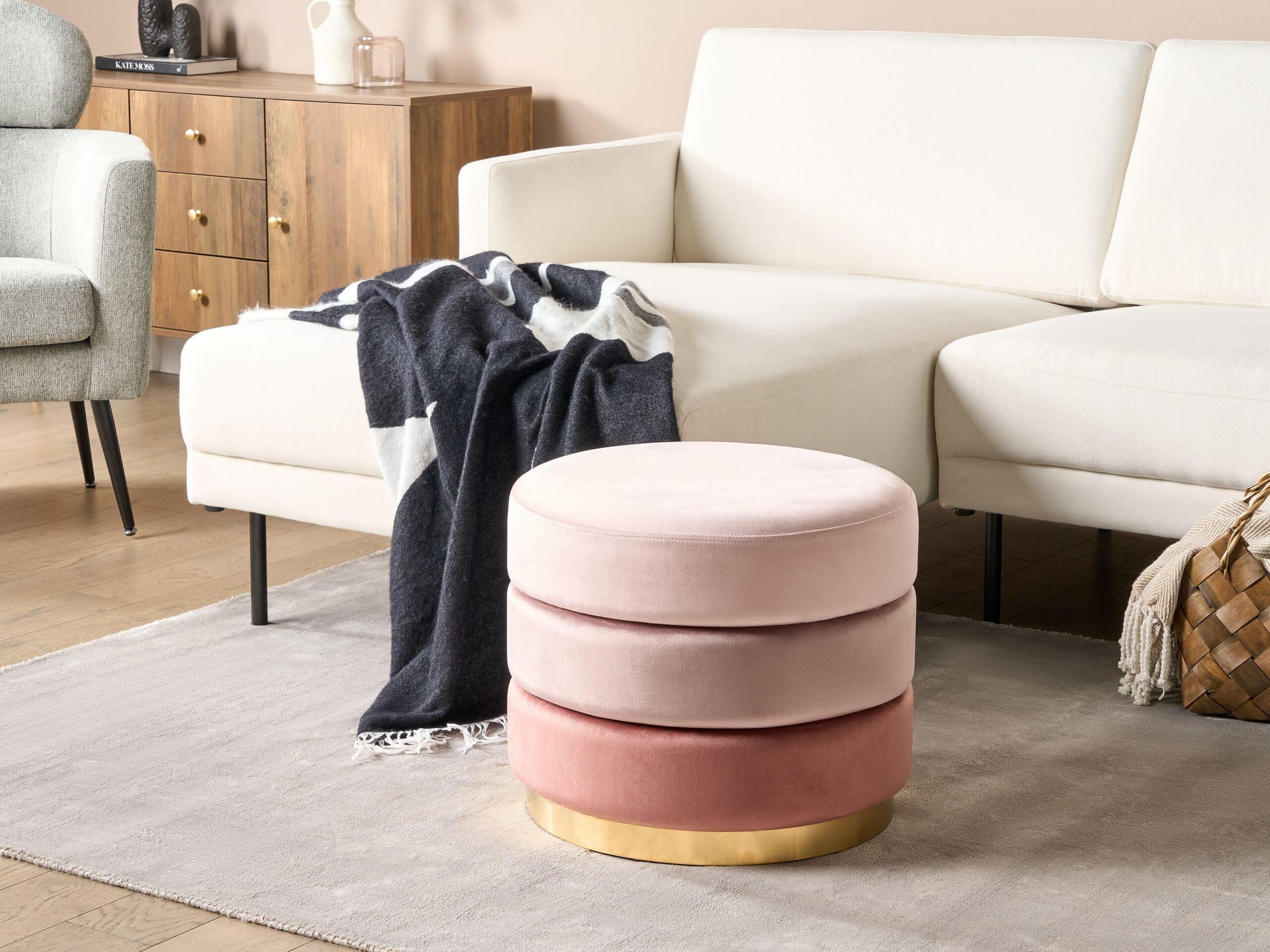 Beliani Pouf en Velluto Moderno LOUIN  