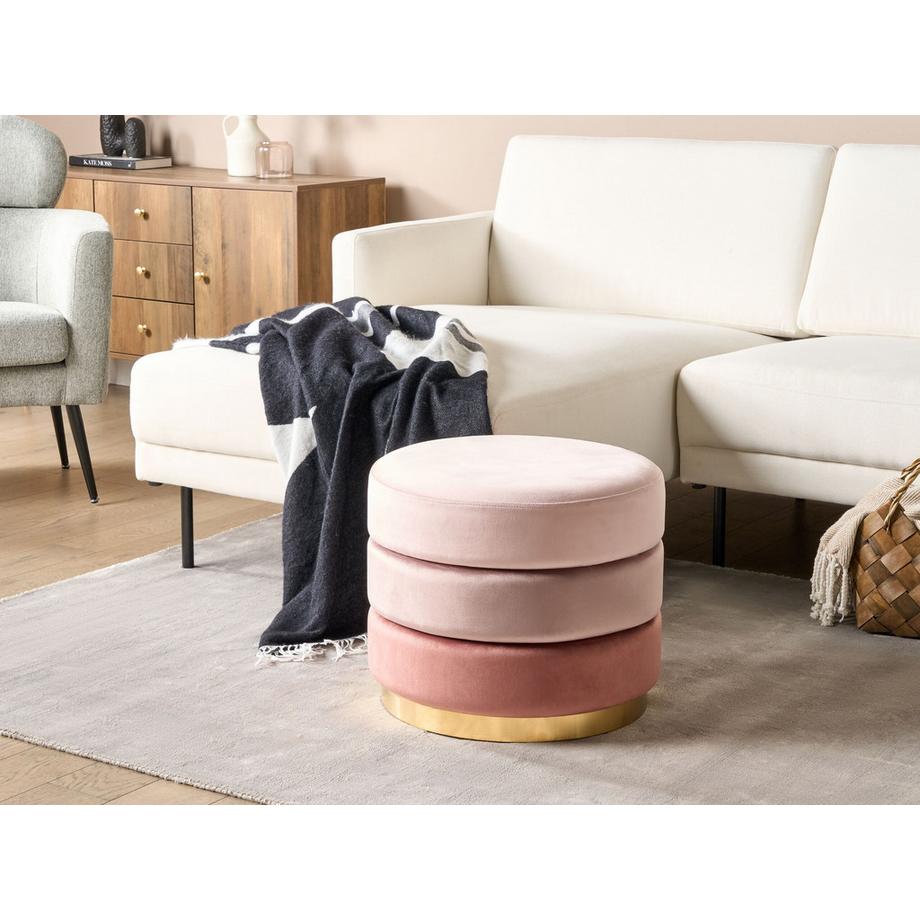 Beliani Pouf aus Samtstoff Glamourös LOUIN  