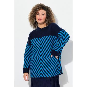 Maglione con design grafico, collo alto e maniche lunghe