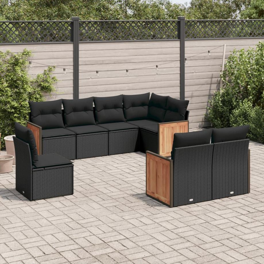 VidaXL set divano da giardino Polirattan  
