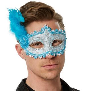 Tectake  Masque vénitien avec une plume sur le côté 