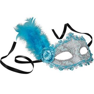 Tectake  Masque vénitien avec une plume sur le côté 