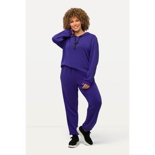 Ulla Popken  Pantalon de jogging à taille élastique, lettrage imprimé et cordon 