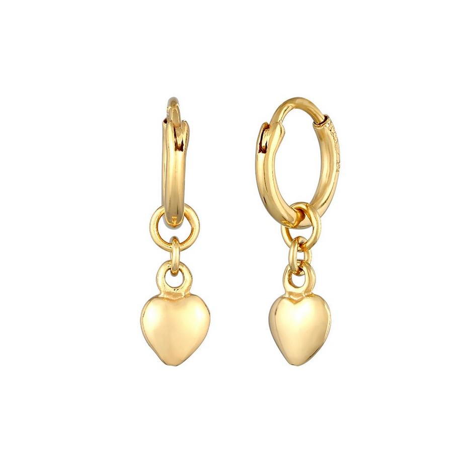 Elli  Boucles d'Oreilles Femmes Créoles Pendentif Coeur Amour Basique 
